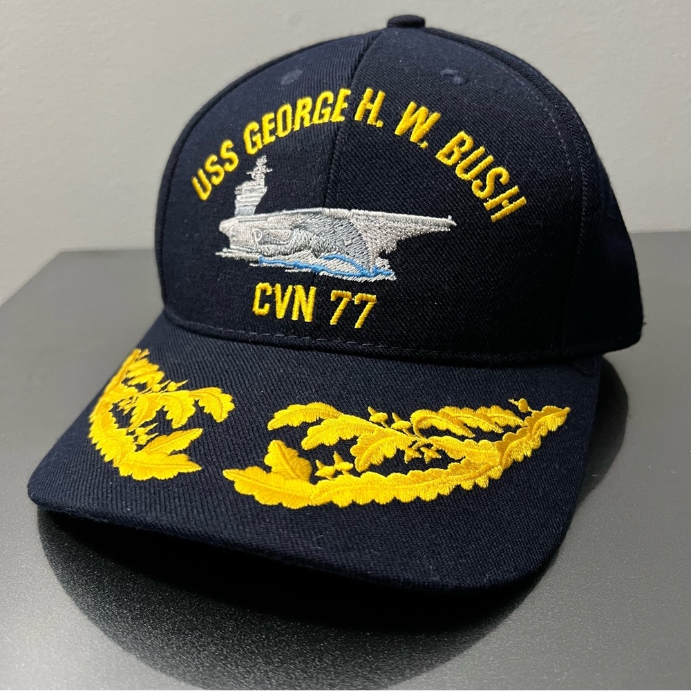 The Corps CVN 77 USS George HW Bush Navy Blue Adjustable Baseball Cap Hat